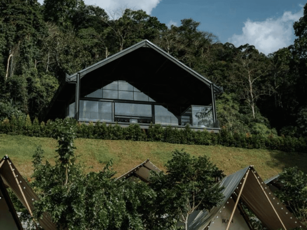 Modern event hall at IKAN Glampsite surrounded by nature at IKAN Glampsite, perfect for corporate workshops